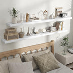 Fun Memories Rustic Floating Wall Shelves, Wall Mounted Wood Storage & Display Shelves for Bathroom, Bedroom, Living Room or 