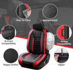 CAR PASS Nappa Leather Car Seat Covers Front Seats, Luxury Seat Protector for Cars, Waterproof Anti-Slip Seat Cushion Armrest