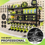 Large Power Tool Organizer Wall Mount, Garage Storage Cordless Tool Organizer with Screwdriver Holder, Heavy Duty Metal Stora