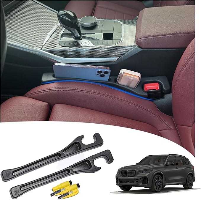 【Compatible with BMW 3 5 Series】 Seat Gap Filler,No Drop Seat Guard Compatible with BMW 3 5 i5 Series,Drop Seat Guards for Cars(2Pcs),Emergency Keychain Car Escape Tool(2Pcs)