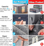 100L Large Storage Bags,Linen Stackable Clothes Storage Bins with Hold Shape Metal Frame,2 Opening Ways Fabric Visible Lidded