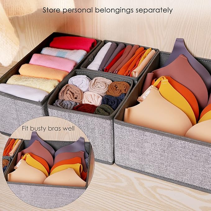 12 Pack Drawer Organizers for Clothing, Foldable Clothes Storage Box Closet Dresser Drawer Organizers Dividers, Bedroom Organ