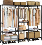 CASAMAYA Clothes Rack, Portable Closet, 71.7 Inch Large Capacity Wardrobe Closet, Clothes Storage Organizer with Shelves and 