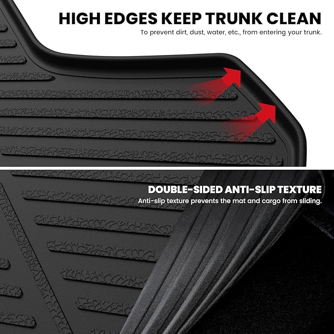 LASFIT Cargo Mat for Kia K4 2025 2026, All Weather TPE Custom Fit Car Trunk Mats Cargo Liners Accessoires for Kia K4 2025-2026, Black