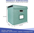 4 Pack Hanging File Folder Box with Lid, Durable Letter Size Filing Storage Box, Sturdy Magazine File Holder with Cardboard S