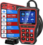 OBD2 Scanner Diagnostic Tool,Car Code Reader with Battery Tester, Check Engine Code Reader with Reset OBDII, Real-Time Date,