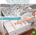 Vtopmart 12 Pack 4" Regular Upgrade Drawer Dividers for Clothes, 12.8"-22.3" Expandable Dresser Drawer Organizer, Clear Plast