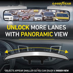 Goodyear 17” Panoramic Rear View Mirror – Universal Wide Angle Rear View Mirror for Car/SUV/Truck – Anti-Glare, Clip-On Large Rearview Extender for Safer Driving & Parking