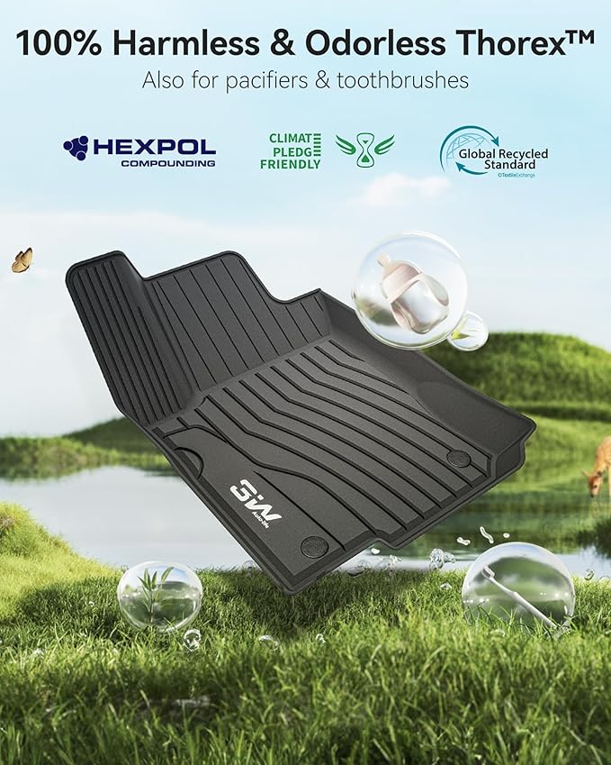 Floor Mats for Mercedes Benz GLE (2016-2018) - 3W Front and Rear 2 Rows All Weather Floor Liners Heavy Duty Custom Fit Vehicle Floor Carpet Mats Liner for Benz ML, Benz GL, Benz GLS (2017-2018), Black