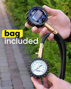 Digital Tire Pressure Gauge 200 PSI - Accurate Air Pressure Gauge for Tires with Easy-to-Read Numbers & 45° Angle Chuck