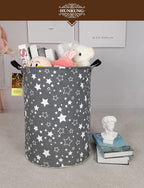 HUNRUNG Laundry Hamper,Large Canvas Fabric Lightweight Storage Basket Toy Organizer Dirty Clothes Collapsible Waterproof for 