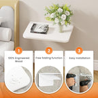 Foldable Floating Wall Shelves 16 inch, Bathroom Shelves Wall Mounted,12" Deep Wood Floating Kitchen shelves,Easy to Install 
