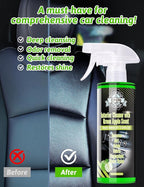 Kingvo Interior Car Cleaner, Car Seat Cleaner Cleaning Kit Carpet Shiny Stuff Deep Cleans Rubber Floor Mat Truck,Green Apple 