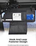 Upgraded Sun Visor Organizer Compatible with Wrangler JK 2007-2009, Multi-Pocket Net Zipper Visor Storage Cover, Molle Webbing Holder Pouch