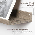 Axeman 40 Inch Floating Shelves | Grey Picture Ledge Shelf Set of 3 | Rustic Grey Wood Wall Shelves with Lip | 40" Picture Sh