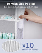 ULG 1 Pack Over Door Organizer with 5 Large Pockets 10 Mesh Side Pockets, 44 lbs Weight Capacity Hanging Storage Organizer wi