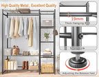Wardrobe Closet,Portable Clothes Rack with 4 Tiers Shelves,Freestanding Closet Organizers and Storage System with Hanging Rod