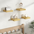Fun Memories Rustic Wood Floating Shelves for Wall, Space-Saving Wall Mounted Shelves for Bathroom, Bedroom, Living Room and 