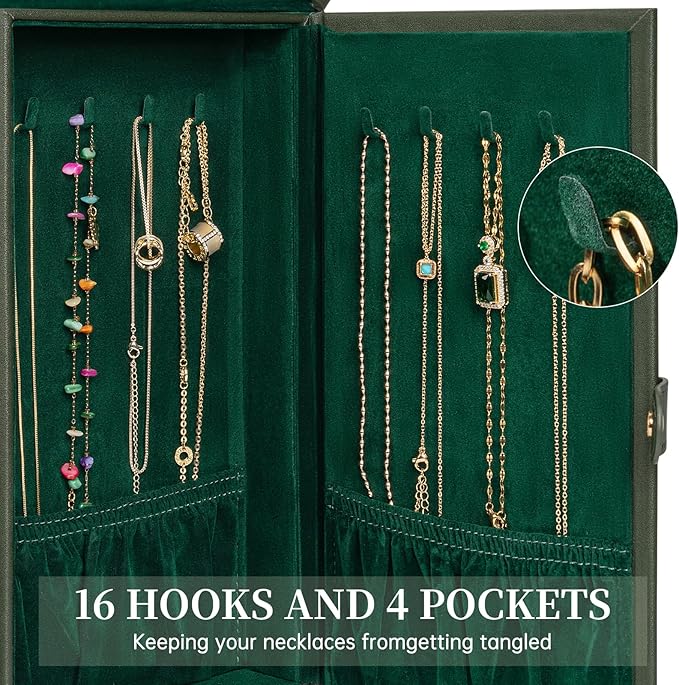 AKOZLIN Huge Jewelry Box Organizer Functional Large Leather Jewelry Storage Case for Women Girls Ring Necklace Earring Bracel