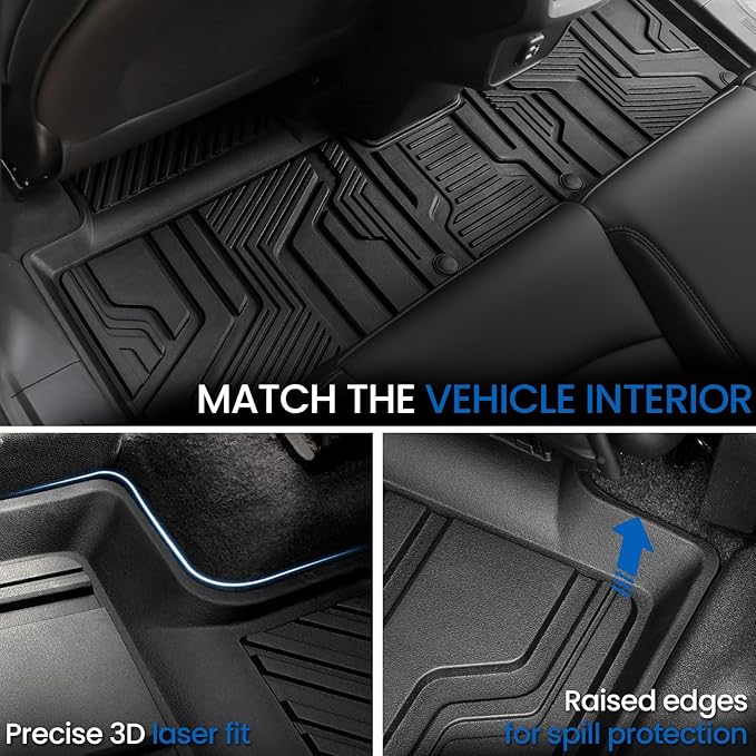 Floor Mats & Cargo Mat & Backrest Mat for 2018-2024 Chevy Equinox/GMC Terrain, All Weather TPE Car Floor Liners Trunk Mat Accessories for Chevrolet Equinox