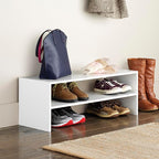 Whitmor Stackable 31" Extra Wide 2-Shelf Storage Organizer, White