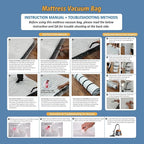 Storage Logic Foam Mattress Vacuum Bag with Blue Zipper, Mattress Storage Bag, Straps Included, Queen/Full/Full-XL
