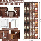Windyun 40 Over the Door Shoe Organizer Large Breathable Mesh Pockets Hanging Shoe Rack for Closet Brown Behind Door Hanger S