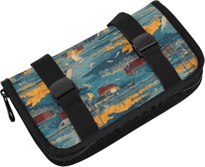 Car Tissue Holder Car Visor Organizer Tissue Box Holder for Car Sun Visor Organizer with Car Vehicle Accessories Essentials Interior for Women Men Blue Boat Seagull Cloud Harbor