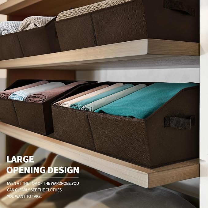 Homsorout Closet Baskets for Shelves Trapezoid - Decorative Storage Baskets with Handle, Closet Bins for Organization, Shelf 
