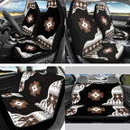 13 Pack Automobile Interior Sets Car Seat Cover Set with Steering Wheel Seat Belt Strap Cover Armrest Pad Southwest Aztec Tribal Coasters Keychain Chapstick Holder Universal Fit SUV Sedan