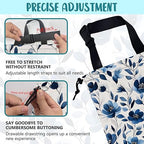 Car Trash Bag Watercolor Blue Flowers Leak-Proof Car Garbage Bag with Drawstring Foldable Canvas Trash Bin with Adjustable Buckle for Car Accessories