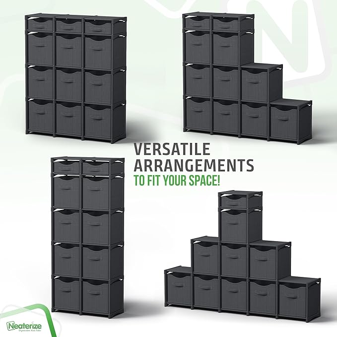 Cube Storage Organizer with Storage Bins Included - The Perfect Closet Organizers and Storage Solution. Includes 12 Storage C
