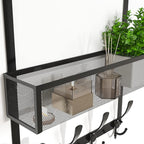 Kaiferty Over The Door Hooks Organizer,Over Door Hanger Towel Rack Mesh Basket with 12 Hooks,Back of Door Storage Organizer f