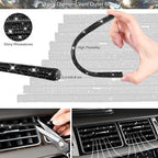 CAR PASS 30 PCS Bling Diamond Car Accessories Set for Women, Bling Steering Wheel Covers 15 Inch, Shining Rhinestone License Plate Frame, Sparkly Phone Holder, Cute Interior Set Decorations, Black