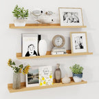 Axeman 36 Inch Floating Shelves, Oak, Wall Mounted, 3 Shelves, Easy Assembly, 22 lbs Capacity