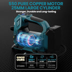 Cordless Tire Inflator Air Compressor for Makita 18V Battery, 150PSI Portable LED Light Handheld Air Pump with Digital Pressure Gauge for Cars Motorcycles Bikes Sport Balls(Battery Not Included)