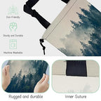 Misty Forest Car Trash Bag,Foggy Mountain Hanging Drawstring Car Garbage Bag,Waterproof Canvas Car Back Seat Organizer with Adjustable Buckle,for Vehicles,SUVs,Camping,Road Trips