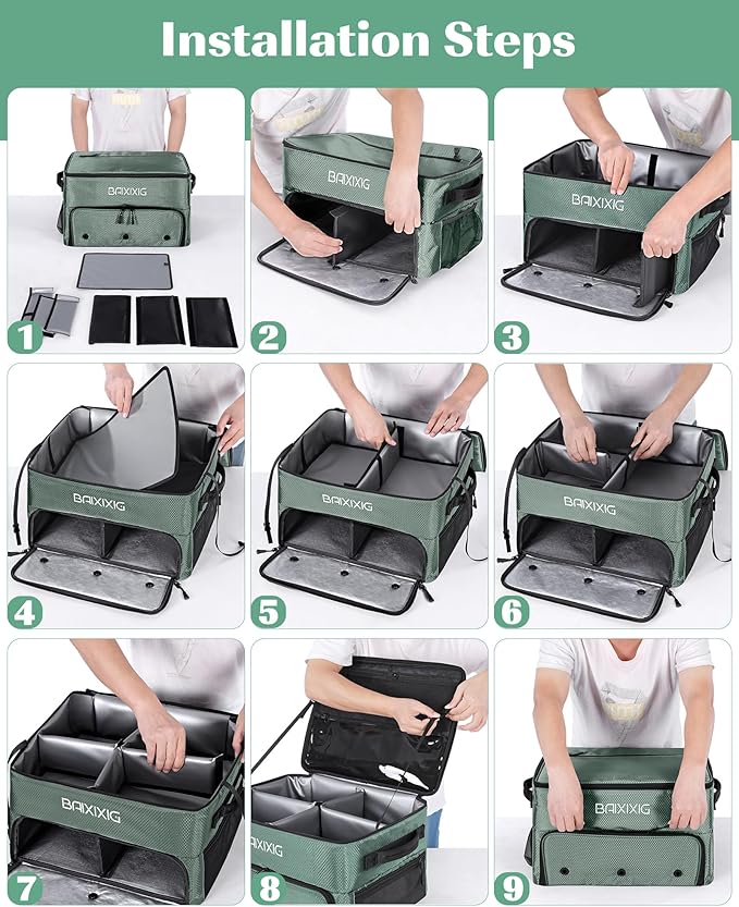 Golf Trunk Organizer, Waterproof Car Golf Locker with Separate Ventilated Compartment for 2 Pair Shoes, Golf Storage for Balls