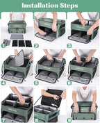 Golf Trunk Organizer, Waterproof Car Golf Locker with Separate Ventilated Compartment for 2 Pair Shoes, Golf Storage for Balls