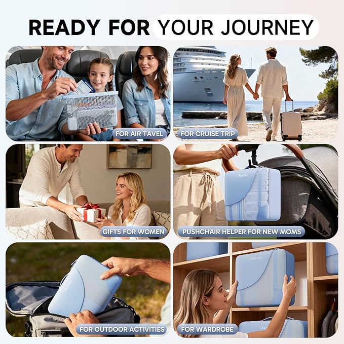 11 Set Packing Cubes for Travel, Gifts for Women Mom Kids, TSA Approved Bags for Makeup, Cosmetic, Toiletry, Suitcase Organiz