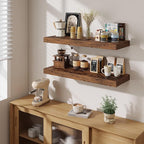 Fun Memories 12" Deep Floating Shelves for Wall, 36" W x 12" D Floating Shelves, Long Wood Floating Wall Shelf for Living Roo
