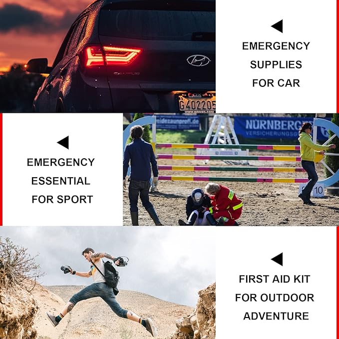 Travel-First Aid-Kit Car-Home 300PCS Survival-Kit Outdoor-Adventure - Small Portable Red Emergency Essential Sets Office Hiki