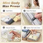 Vacuum Seal Bags for Clothing Travel with Rechargeable Electric Pump, Space Saver Vacuum Storage Bags Travel, Reusable Compre