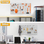 Pegboard Smith Metal Pegboard Panels 12" x 24", 4 Pack Grey Wall Mounted Tool Organizer Boards, Heavy Duty Tool Storage Peg B