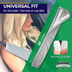 Seatbelt Covers - Removable Car Seat Belt Cover for Women, Men, Kids - Gray 20 in Long Waterproof Seat Belt Cushion with Protection from Sweat and Odor for All Vehicles