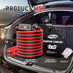 TOPDC 2 Gauge 20 Feet Jumper Cables with Reverse Polarity Protection for Car, SUV and Trucks Battery, Heavy Duty Automotive Booster Cables for Jump Starting Dead or Weak Batteries with Carry Bag