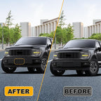 Front Bumper License Plate Frame Bracket Compatible with Ford F-150 5.0L V8 2024 2025, Black License Frame Holder Mounting, R