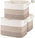 OIASKET Storage Baskets for Organizing, Woven Baskets for Shelves, Rectangle Decorative Organizer for Storage Clothes, Toy, B
