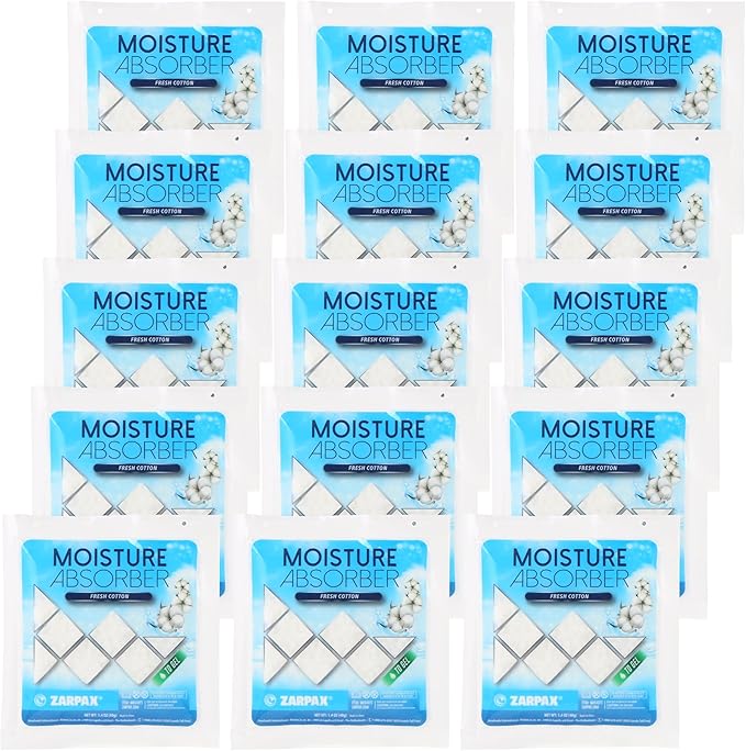 Moisture Absorber Sachets Fresh Cotton 1.4 oz/40g - Remove Excess Moisture In Air & Odor - Desiccant Dehumidifier for