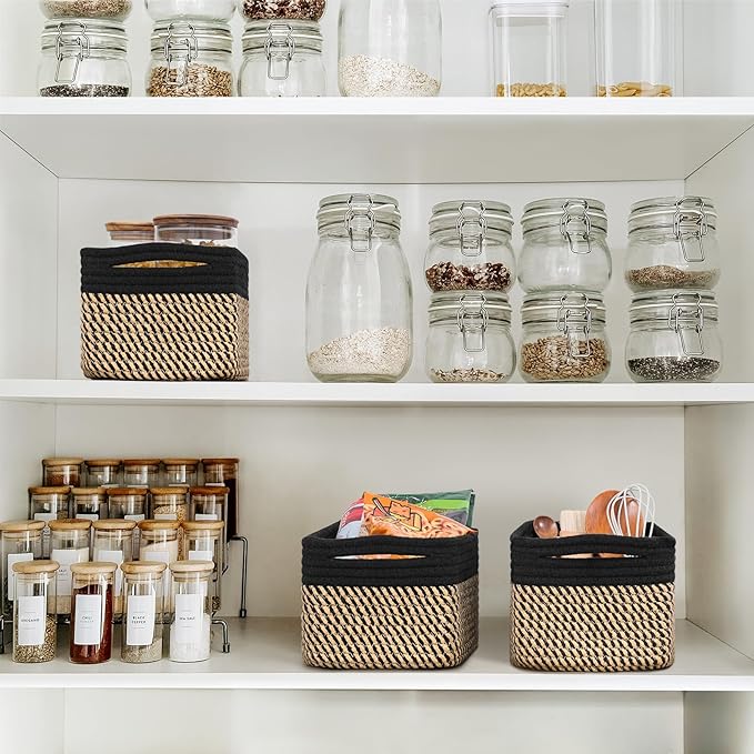 Goodpick Storage Baskets, Shelf Baskets for Organizing Dog Toy Basket Closet Organizer Bins Nursery Woven Basket for Storage 